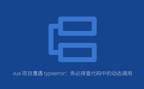 vue 项目遭遇 typeerror:务必排查代码中的动态调用